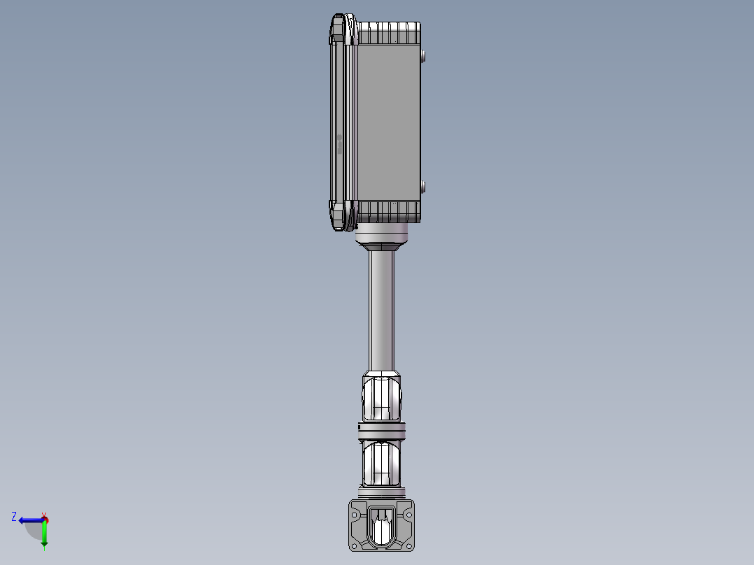 向上墙座+中间连接器+转角+箱体连接器+控制箱右视图