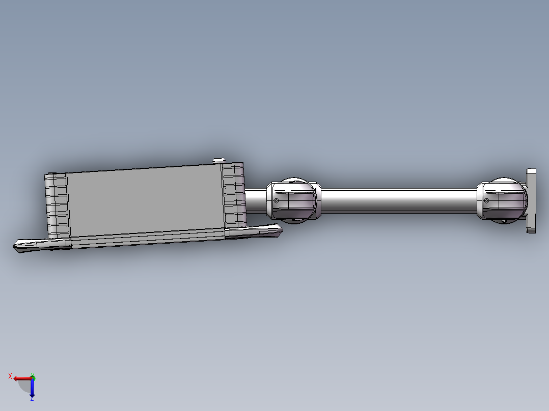 向上墙座+中间连接器+转角+箱体连接器+控制箱俯视图