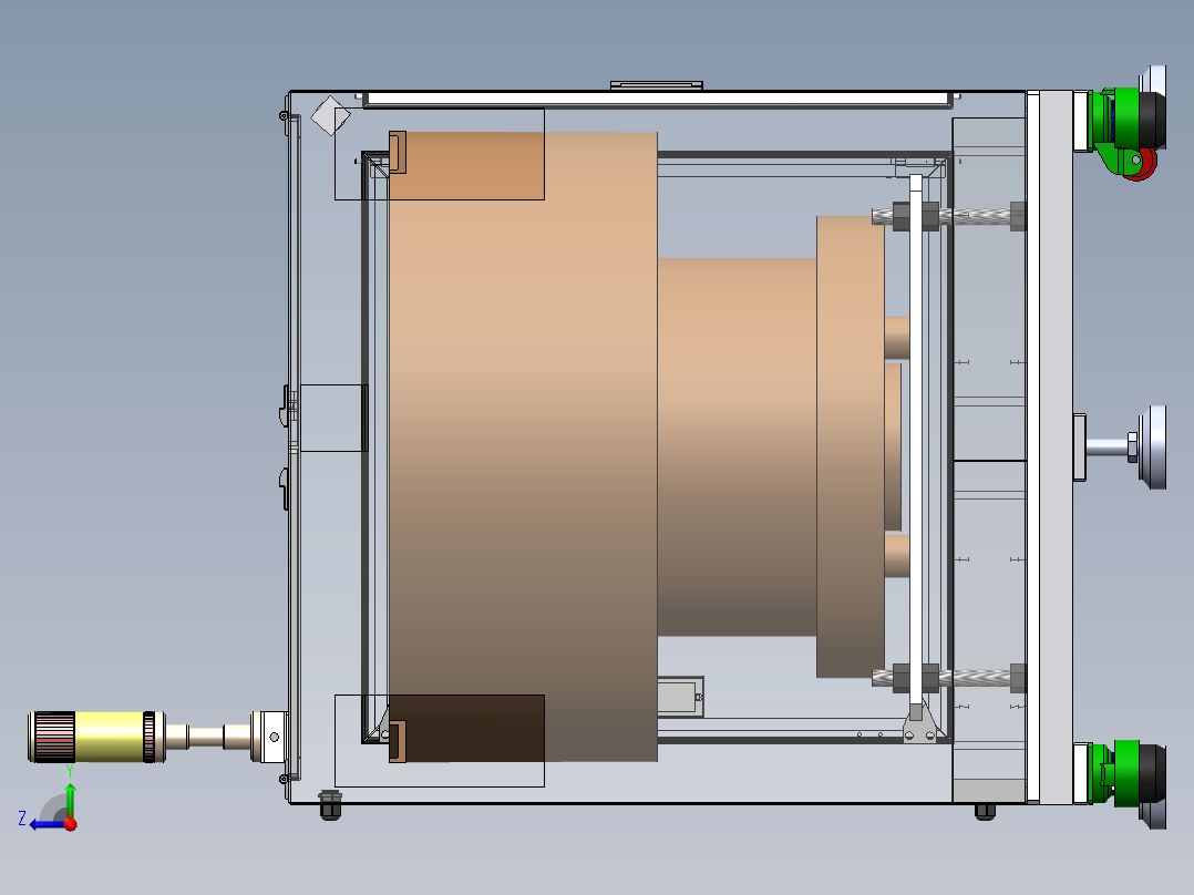 螺丝包装机8个振动盘右视图