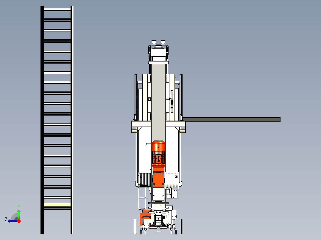 立体库穿梭堆垛机右视图