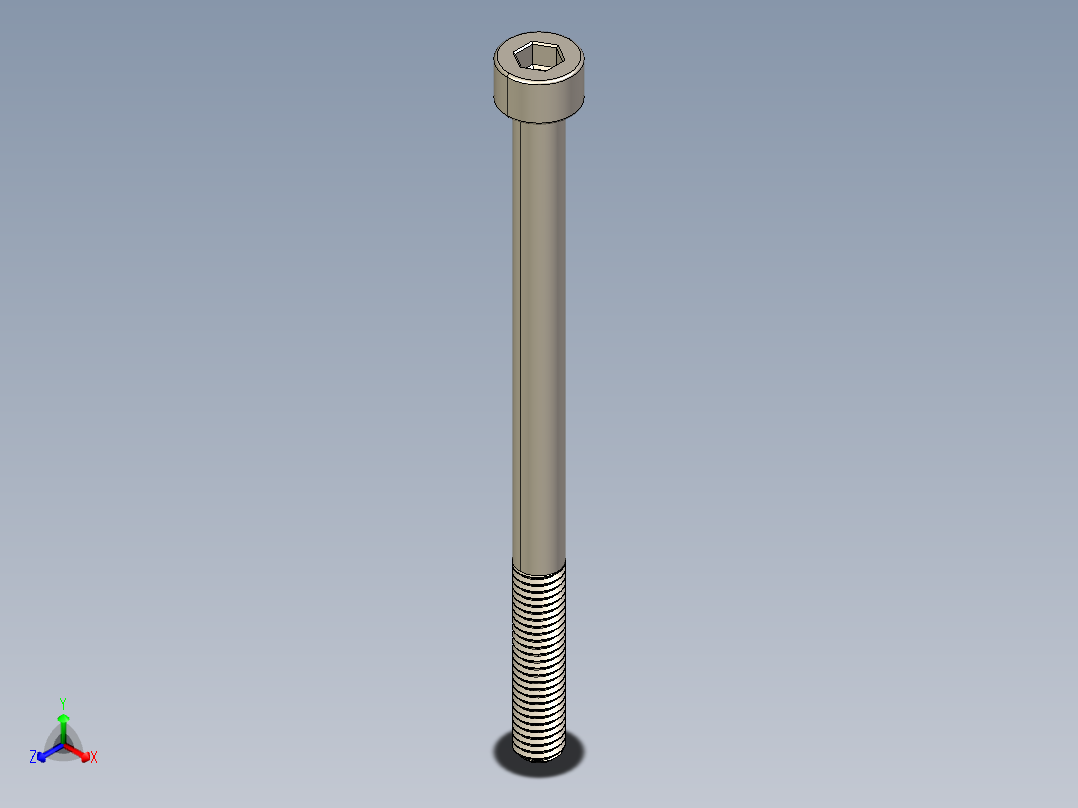 Screw_DIN_912_M5x75_A2.STEP公制内六角螺钉正等轴测图