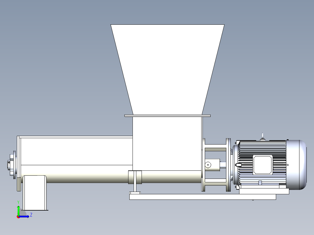 小型单螺旋给料机左视图