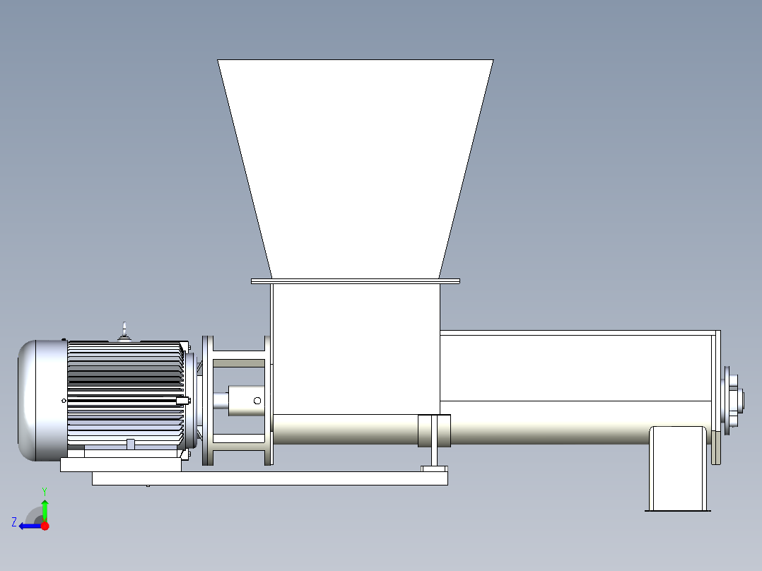 小型单螺旋给料机右视图
