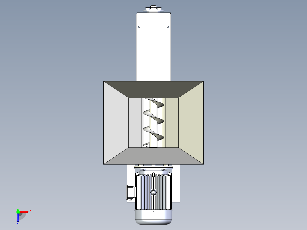 小型单螺旋给料机俯视图
