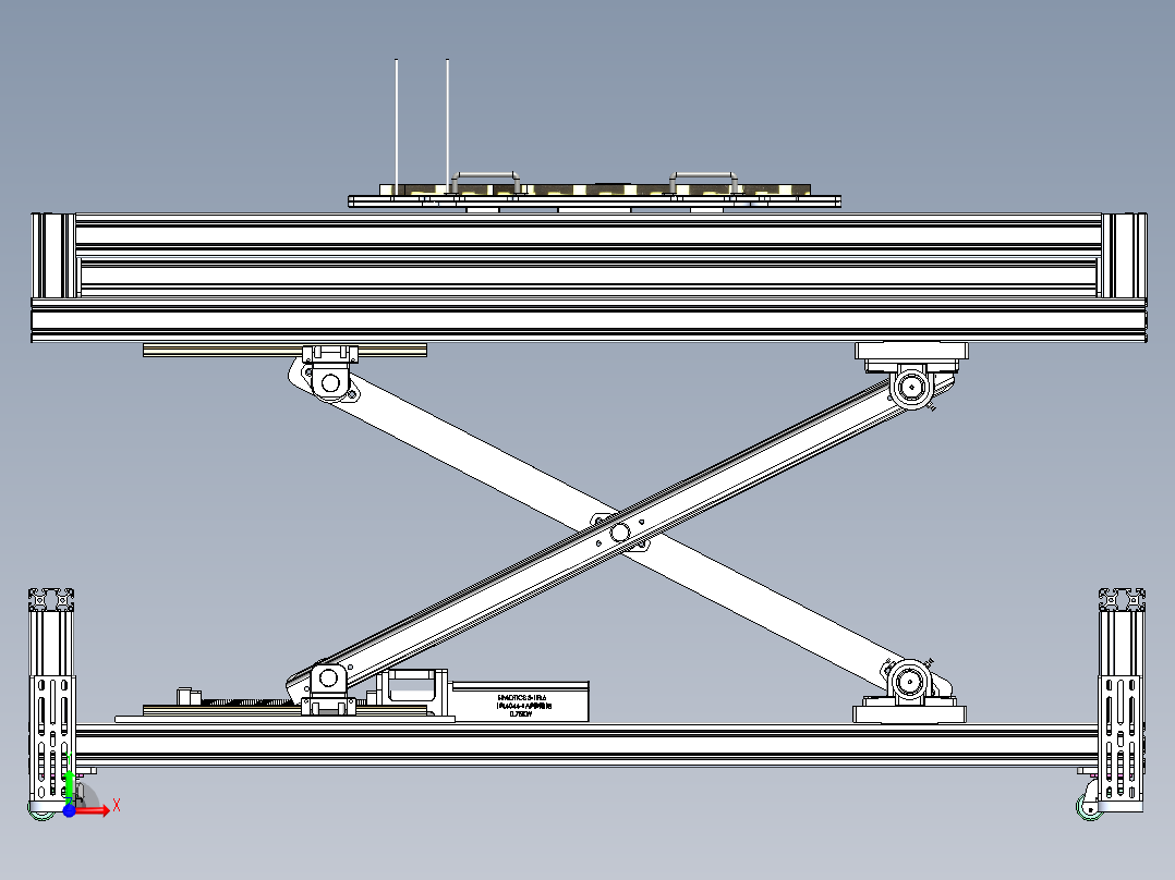 剪叉式升降机 、剪刀式升降机构前视图