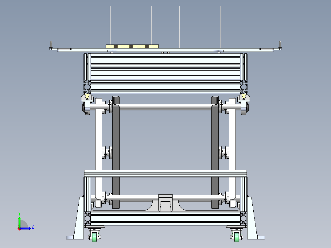 剪叉式升降机 、剪刀式升降机构左视图