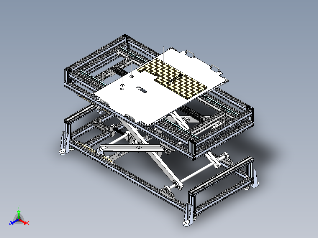 剪叉式升降机 、剪刀式升降机构正等轴测图