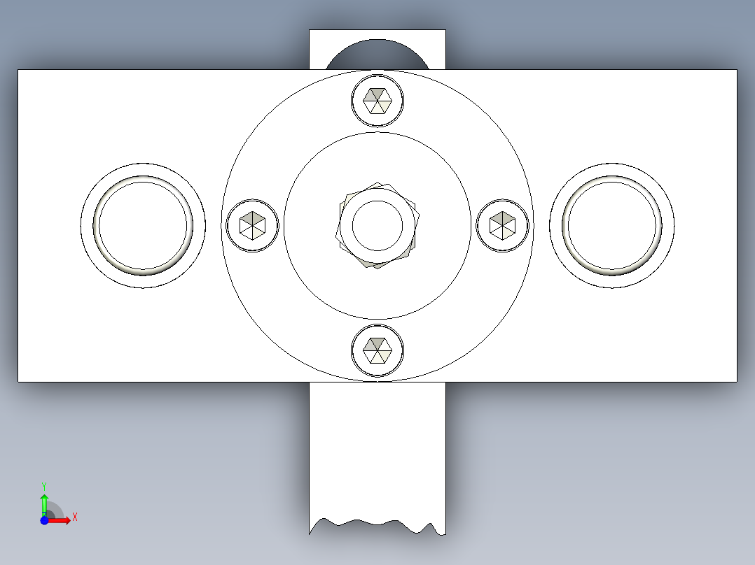 张边盘落料拉深冲孔整形复合模前视图