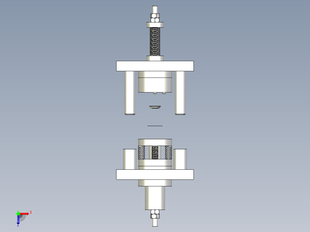 张边盘落料拉深冲孔整形复合模俯视图