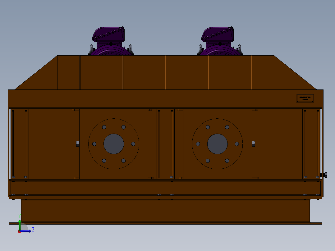破碎机、双辊破碎机左视图