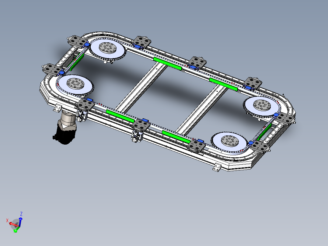 矩型链条V44圆弧468中心距495.3工位数10