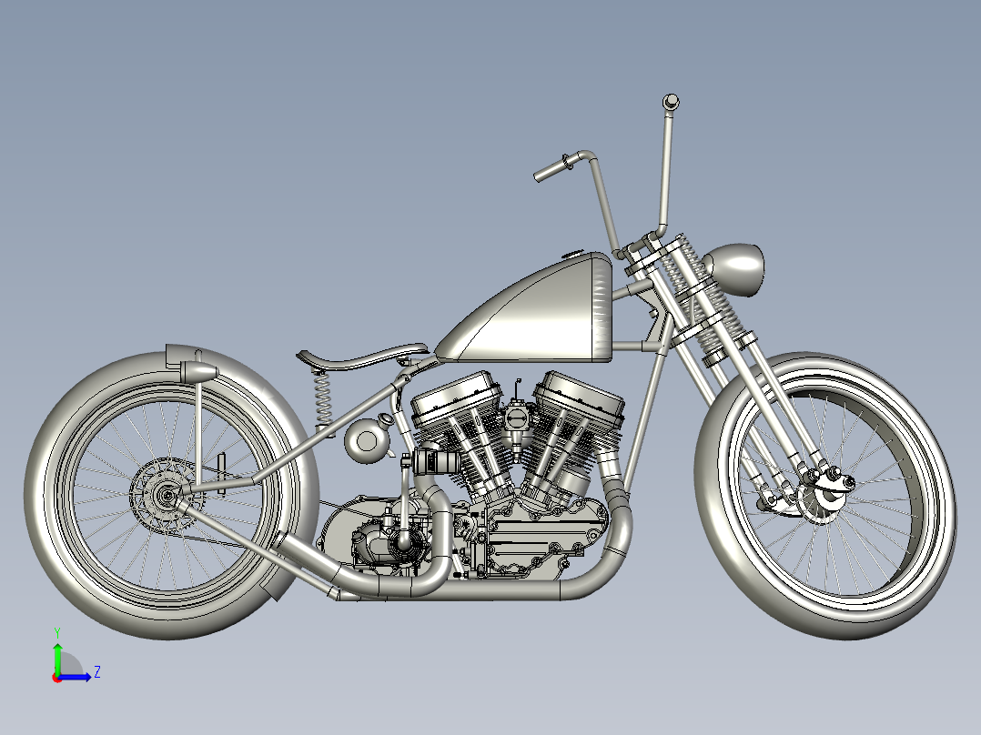 轻量化的Bobber风格巡航车左视图