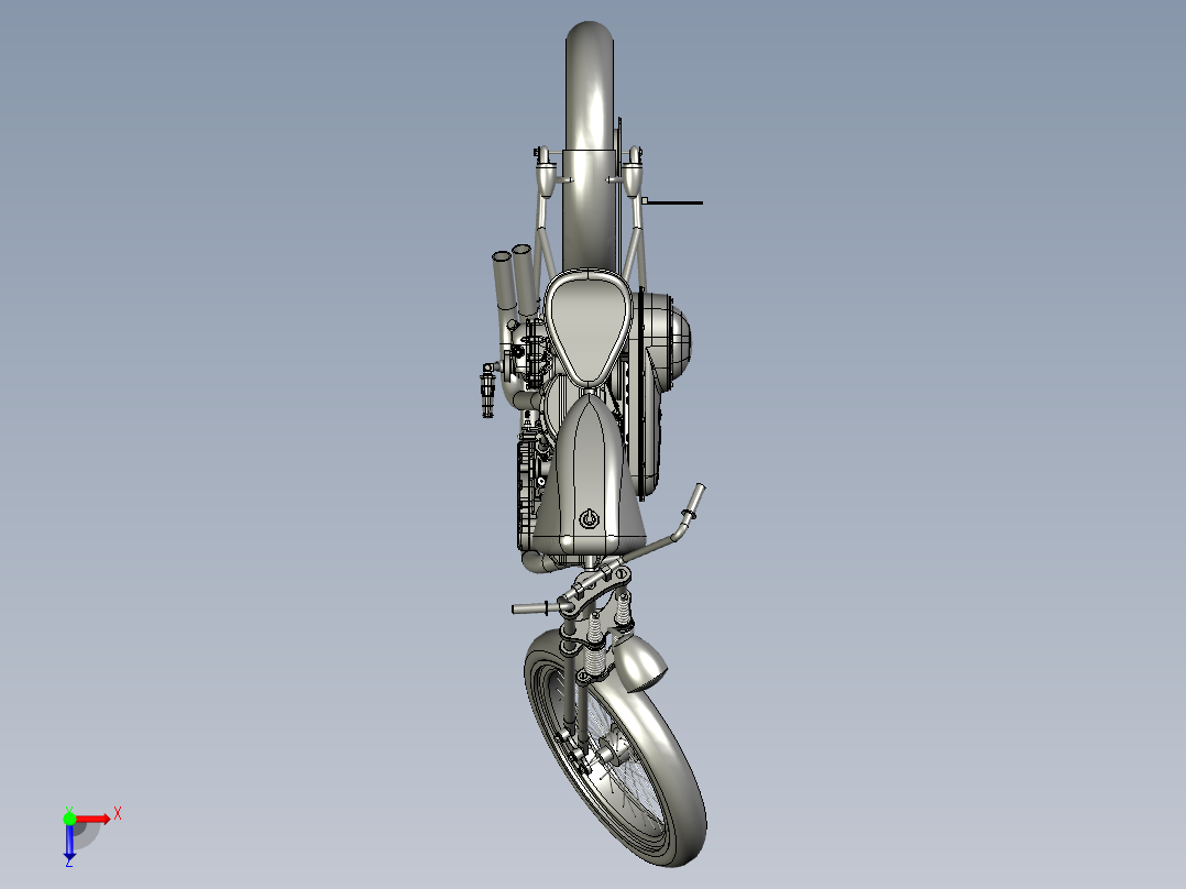 轻量化的Bobber风格巡航车俯视图