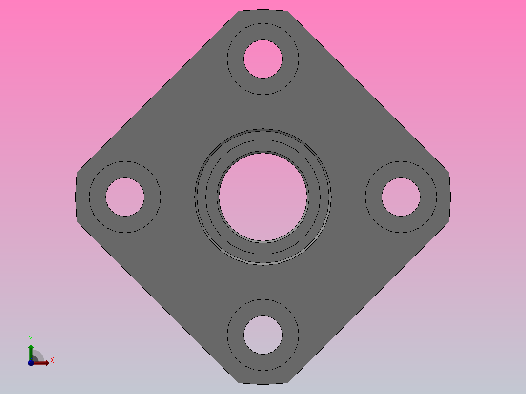 无挡圈双轴承L尺寸指定型轴承座组件_BDLDK-67-8-2Z-40-A前视图