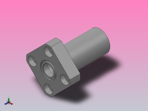 无挡圈双轴承L尺寸指定型轴承座组件_BDLDK-67-8-2Z-40-A正等轴测缩略图
