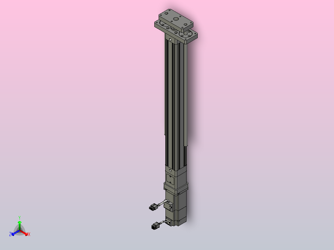 轻载电动缸TPA-ESR40-1210C-L400-M-QDX-W-P40-C3正等轴测图