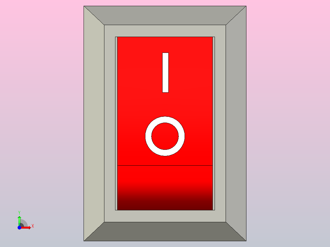 小外壳安装塑料翘板开关前视图