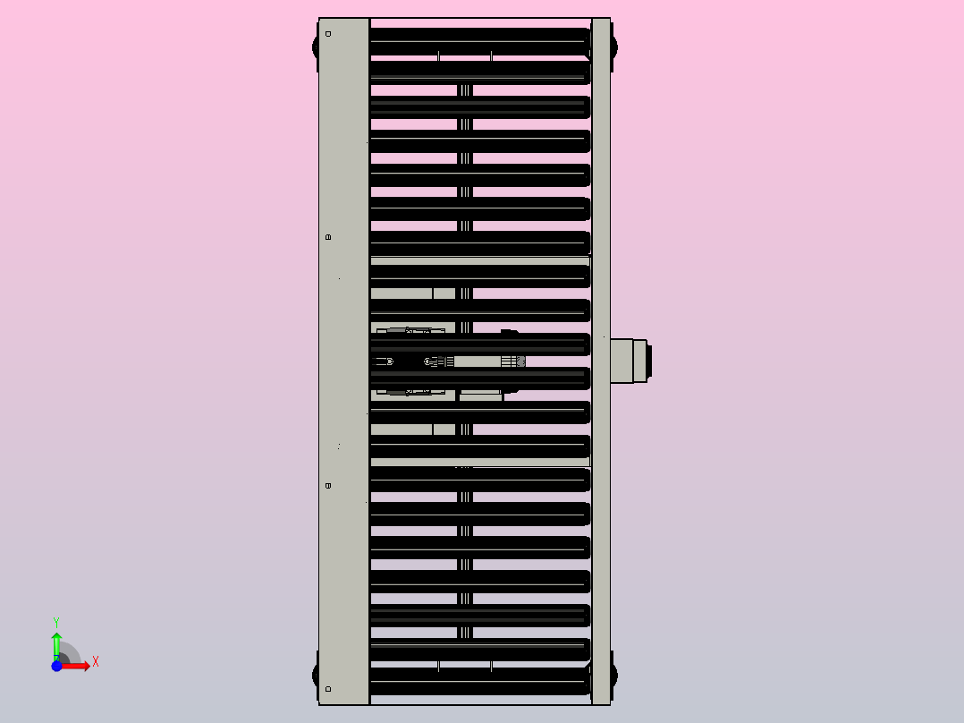 连锁驱动的辊传送带前视图