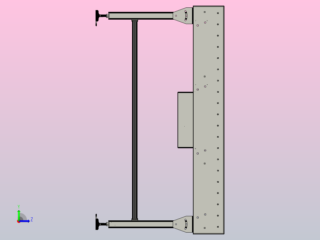 连锁驱动的辊传送带左视图