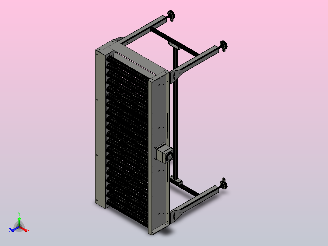 连锁驱动的辊传送带正等轴测图