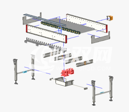 连锁驱动的辊传送带