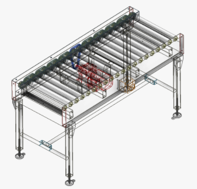 连锁驱动的辊传送带