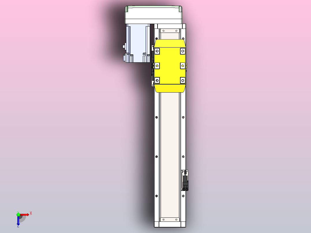 内嵌式螺杆 GTH8-400W伺服[GTH8-L10-300-BL-M400W-C2-N]丝杆滑台模组三菱马达俯视图