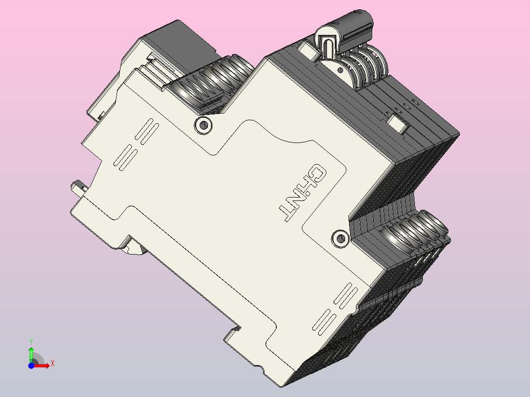 NBPLE-63&amp;4P剩余电流动作断路器三维模型202307前视图