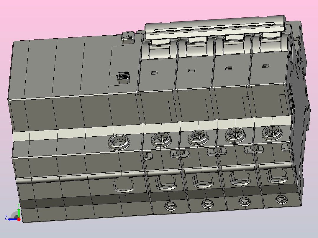 NBPLE-63&amp;4P剩余电流动作断路器三维模型202307右视图