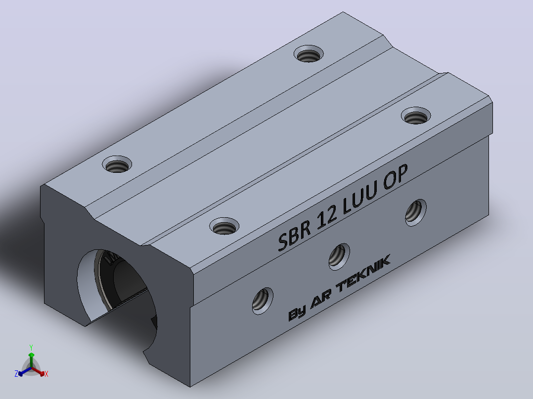 SBR 12 LUU OP滑块正等轴测图