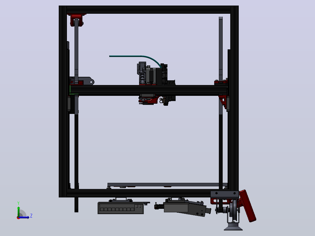 coreXY (300x300x300mm) 3D 打印机左视图