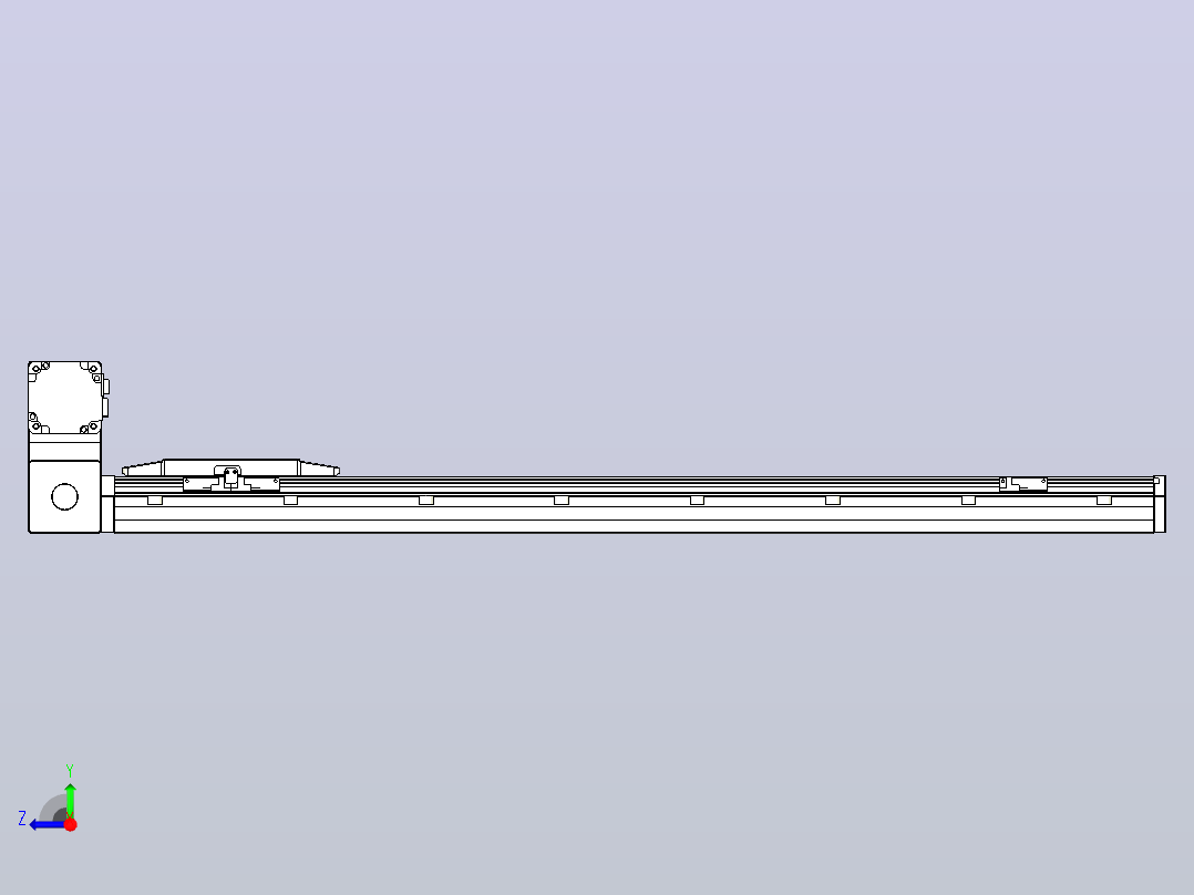 机器人皮带驱动直线轴TPA-GCB-150-P80-L850-LU-M75-N3右视图