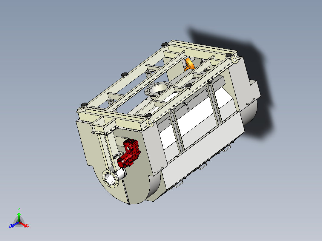 转鼓式过滤器设备正等轴测图