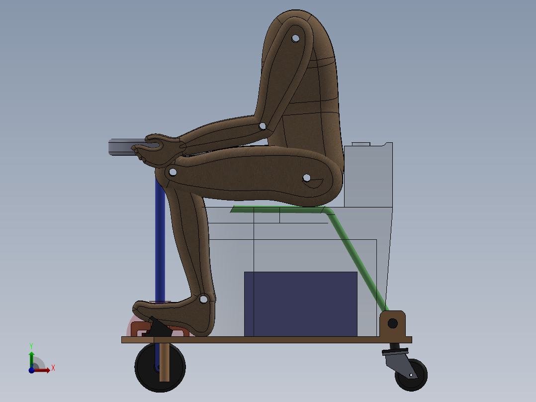 电动马桶卡丁车前视图