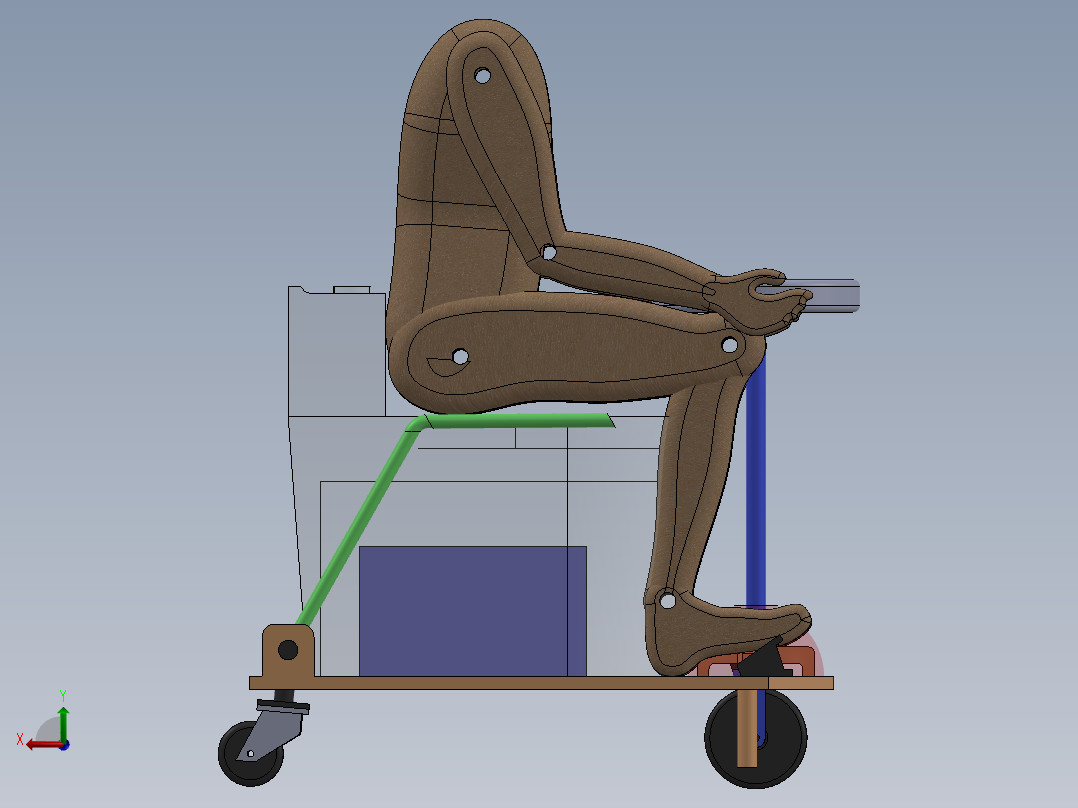 电动马桶卡丁车后视图