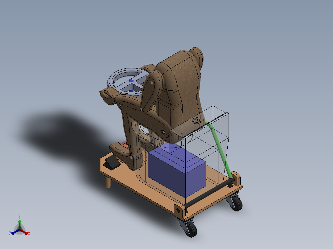 电动马桶卡丁车正等轴测图