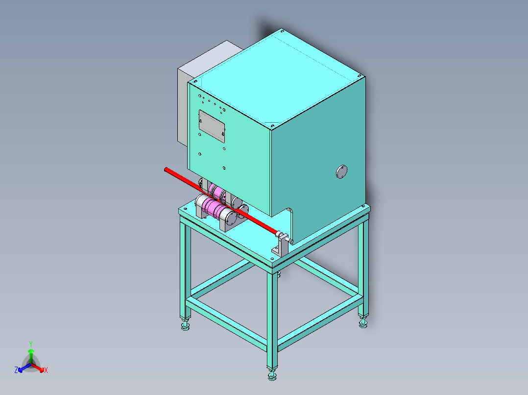 圆柱体的表面 砂光机正等轴测图