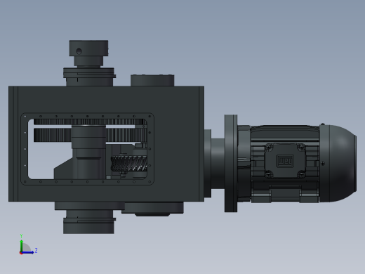 大功率齿轮箱3D图纸 Solidworks设计 附STP左视缩略图