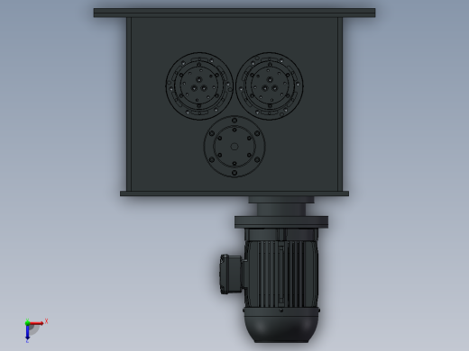 大功率齿轮箱3D图纸 Solidworks设计 附STP俯视缩略图