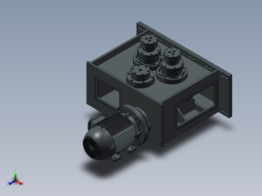 大功率齿轮箱3D图纸 Solidworks设计 附STP正等轴测缩略图