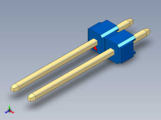彩色公头100mil（2.54mm）系列-DS1021_blue_1x02p_100mil_Type5_rev1.0正等轴测缩略图