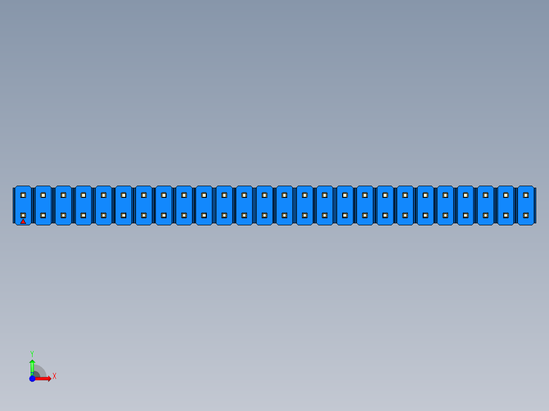 彩色公头100mil（2.54mm）系列-DS1021_blue_2x26p_100mil_Type43_rev1.0前视图