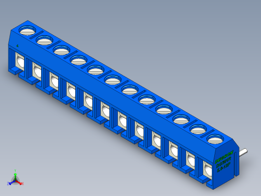 DEGSON DG301 系列 5.0mm 接线端子-DG301R-5.0-12P-12-00AH正等轴测缩略图