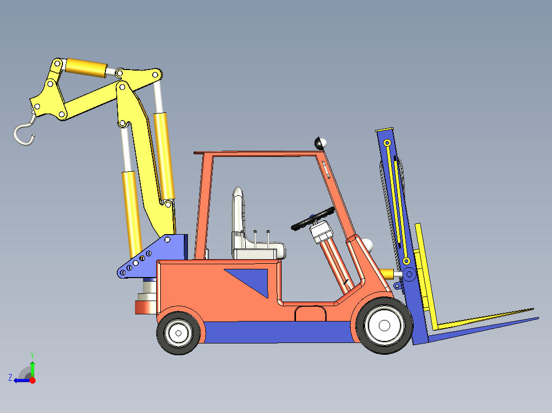 铲车模型图右视图