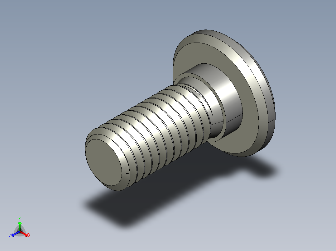 超薄型内六角螺钉-Ultra Low Profile Socket Head Screws 0.5-13 Thread Size 1 in Long.STEP主视图