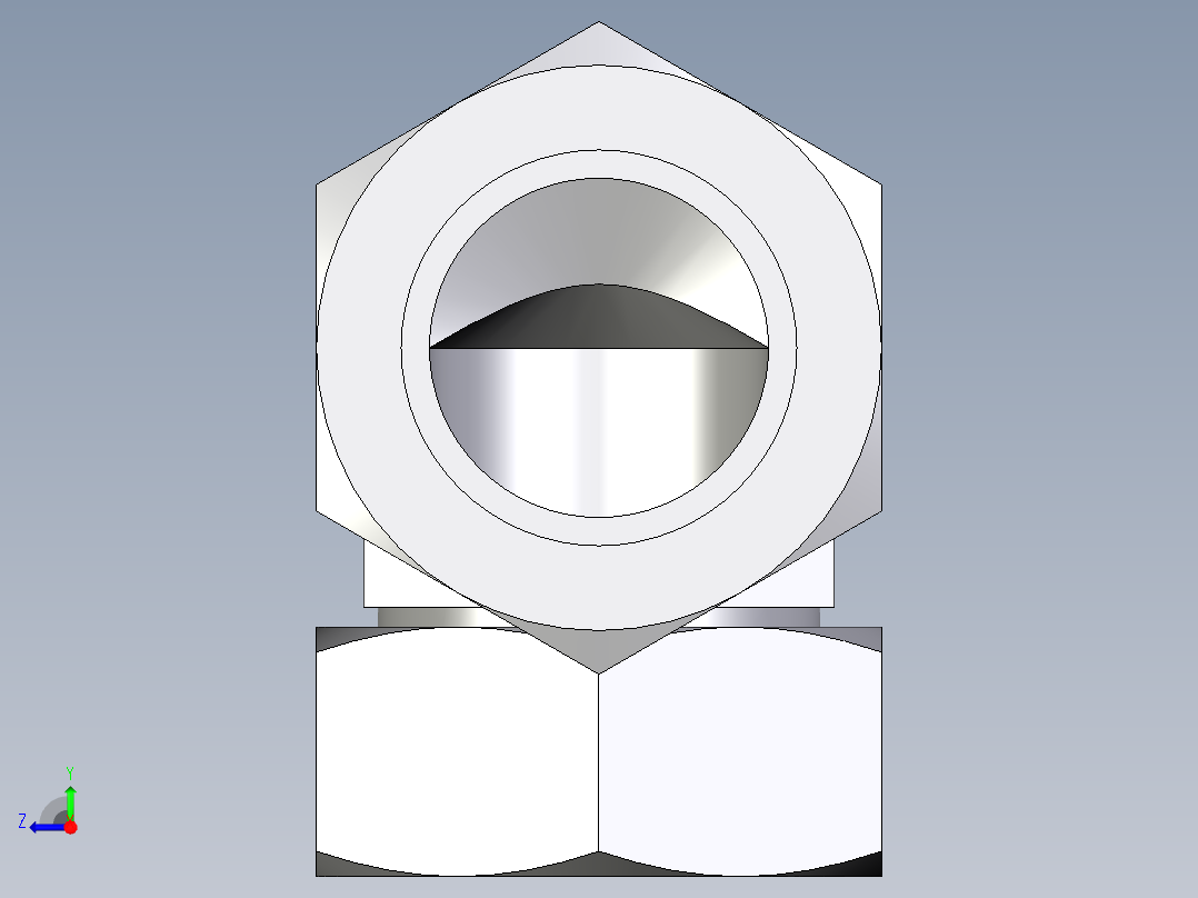 卡套式工业通用硬管接头EO_Swivel_nut_elbow_EW42L71右视图