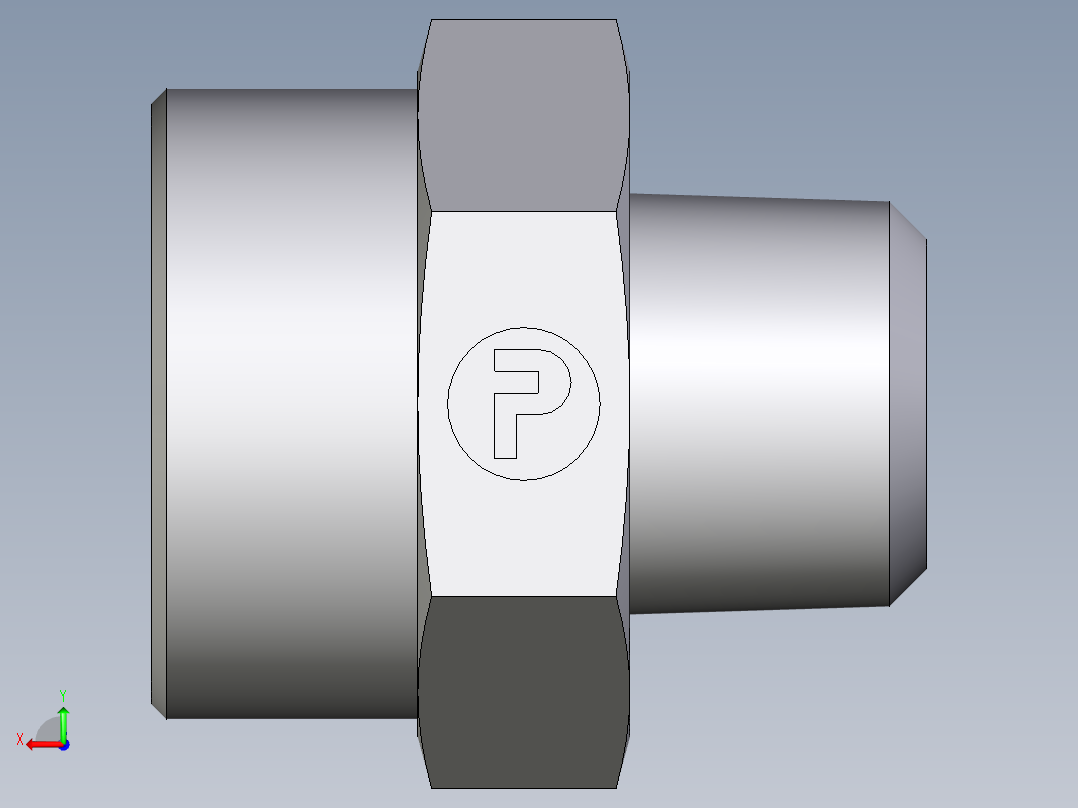 卡套式工业通用硬管接头EO_Male_Stud_connector_GE38S1NPTCFX后视图