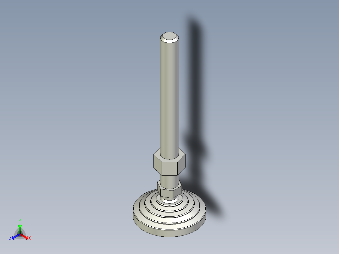 水平調整腳座(SUS製)LVA80-SUS-3D多系列多零件图纸模型主视图