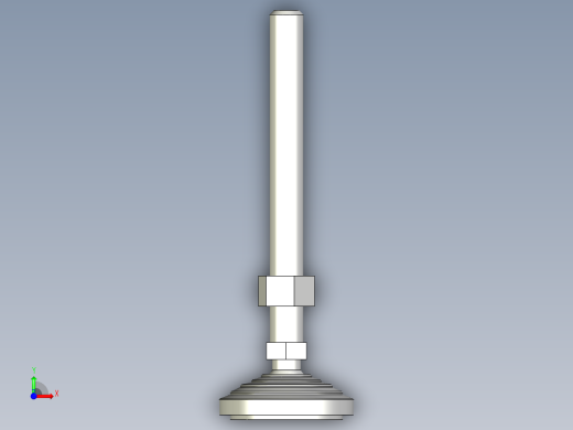 水平調整腳座(SUS製)LVA80-SUS-3D多系列多零件图纸模型前视缩略图