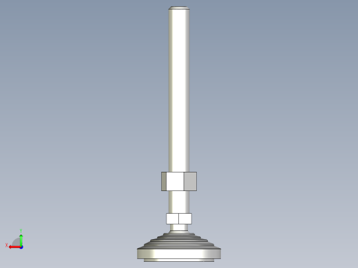 水平調整腳座(SUS製)LVA80-SUS-3D多系列多零件图纸模型后视缩略图